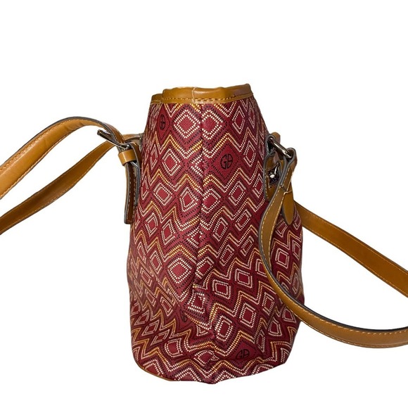 Giani Bernini Red Brown Handbag Tote Purse Shoulder NWOT BOGO - Picture 3 of 10